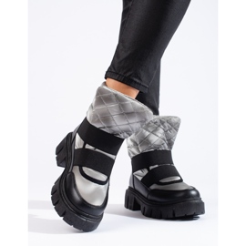 Botas de nieve mujer Shelovet plata negro 2