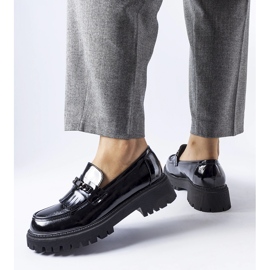 Mocasines charol negro con hebilla Agordina 1 Mocasines charol negro con hebilla Agordina 1