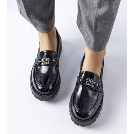 Mocasín charol negro con strass Casine 2