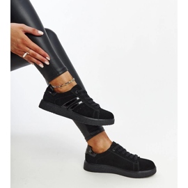 Zapatillas con cordones de ante negro 2