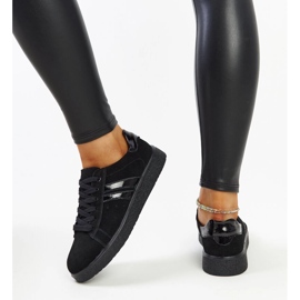 Zapatillas con cordones de ante negro 4