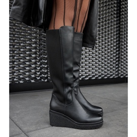 Botas negras de cuña con aislamiento negro 2