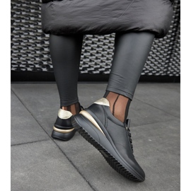 Zapatillas con cuña de cuero negras de Federico negro 1 Zapatillas con cuña de cuero negras de Federico negro 1