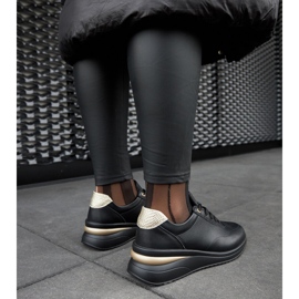 Zapatillas con cuña de cuero negras de Federico negro 5