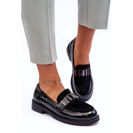 Mocasín Lacado Con Decoración Negro S.Barski HY317 3