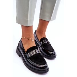 Mocasín Lacado Con Decoración Negro S.Barski HY317 2