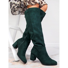 Verde Sergio Leone cálidas botas de mujer en el poste. 3