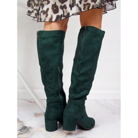 Verde Sergio Leone cálidas botas de mujer en el poste. 6