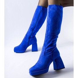 Botas tacón Fantino cálidas azules 3