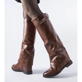 Botas calentitas marrones con cuña oculta Mia marrón 3