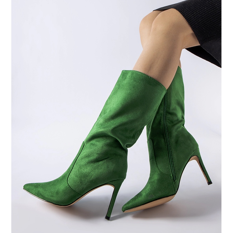 Botas aislantes verdes con tacón alto de Rosaria 1 Botas aislantes verdes con tacón alto de Rosaria 1