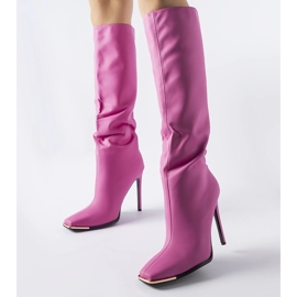 Botas tacón Conjunto rosa rosado 1