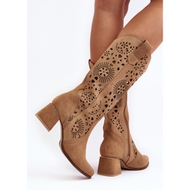 Botas Ante Calado Lewski Shoes 3171 Beige marrón 7