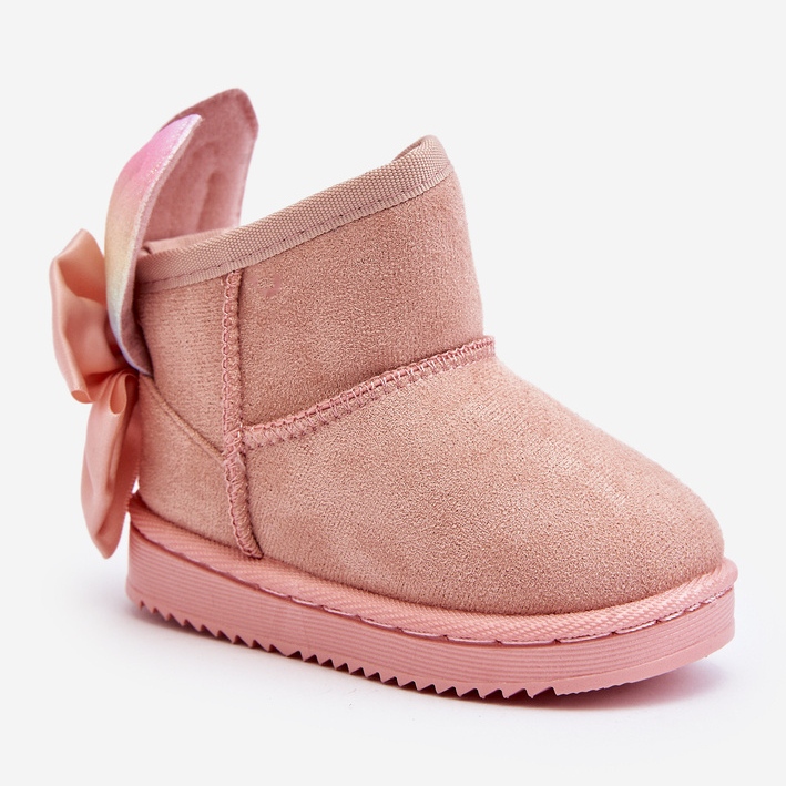Botas de nieve aislantes con lazos para niña, rosa Meriva 1