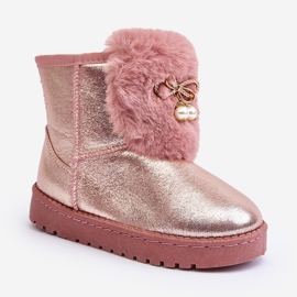 Botas de Nieve Infantil Hasiba Rosa Forradas con Pelo rosado 1