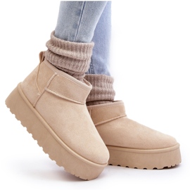 Botas de nieve con plataforma de ante beige claro Corcoran 9