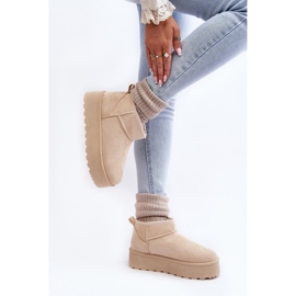 Botas de nieve con plataforma de ante beige claro Corcoran 5