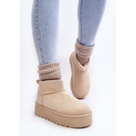 Botas de nieve con plataforma de ante beige claro Corcoran 7