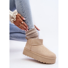 Botas de nieve con plataforma de ante beige claro Corcoran 8