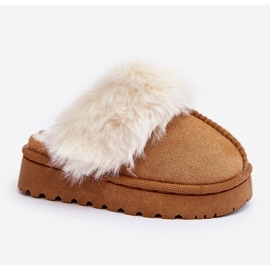 Zapatillas infantiles con pelo Camel Birasta marrón 11