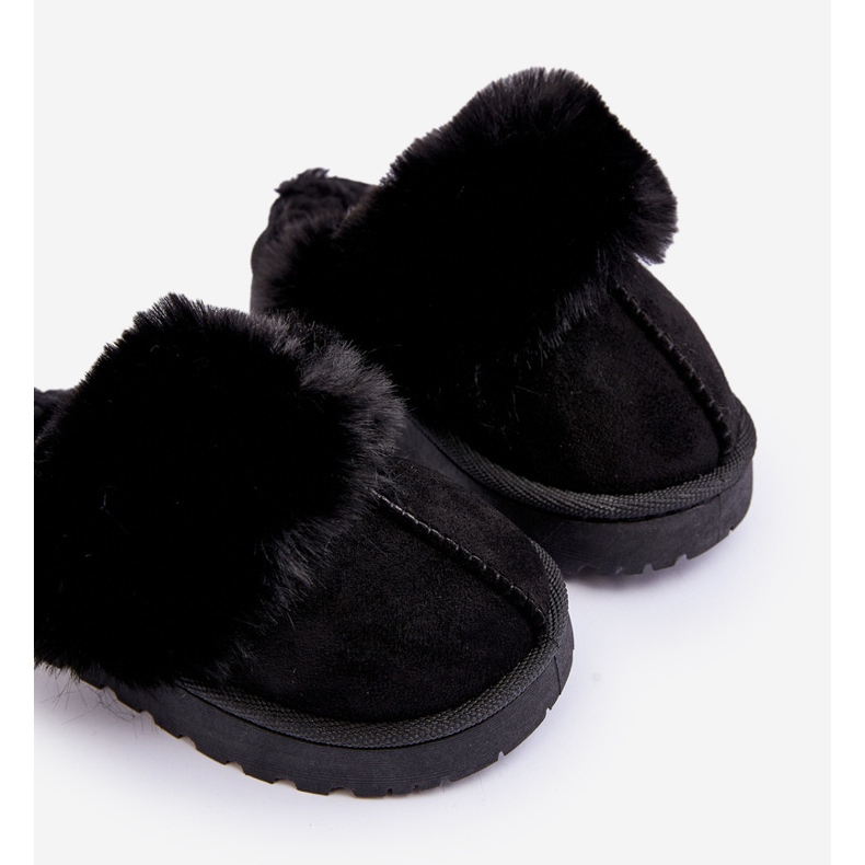 Pantuflas infantiles con pelo, Negro Birasta 1