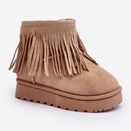 Botas de nieve infantiles aislantes con flecos decorativos Beige Nimia 6
