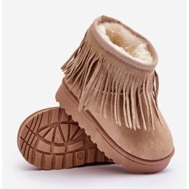 Botas de nieve infantiles aislantes con flecos decorativos Beige Nimia 10