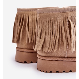Botas de nieve infantiles aislantes con flecos decorativos Beige Nimia 7