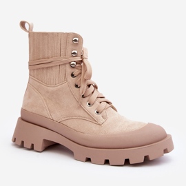 Botas Trapper De Mujer Con Cordones Gordts Beige 7