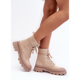 Botas Trapper De Mujer Con Cordones Gordts Beige 9