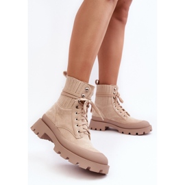 Botas Trapper De Mujer Con Cordones Gordts Beige 11