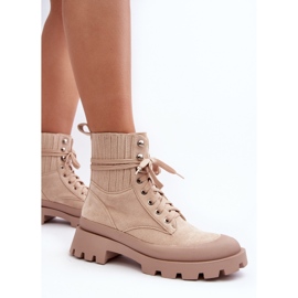 Botas Trapper De Mujer Con Cordones Gordts Beige 12