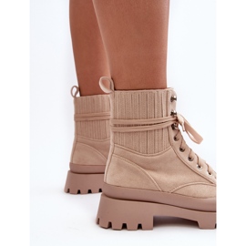 Botas Trapper De Mujer Con Cordones Gordts Beige 13
