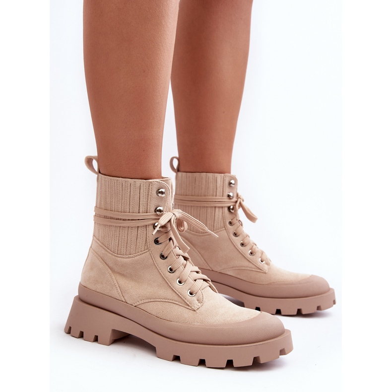 Botas Trapper De Mujer Con Cordones Gordts Beige 2 Botas Trapper De Mujer Con Cordones Gordts Beige 2