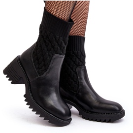 Botas de mujer con tacones gruesos y calcetín negro Briogen 11