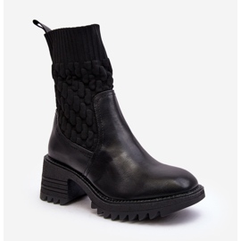 Botas de mujer con tacones gruesos y calcetín negro Briogen 4