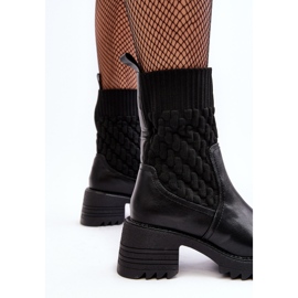 Botas de mujer con tacones gruesos y calcetín negro Briogen 10