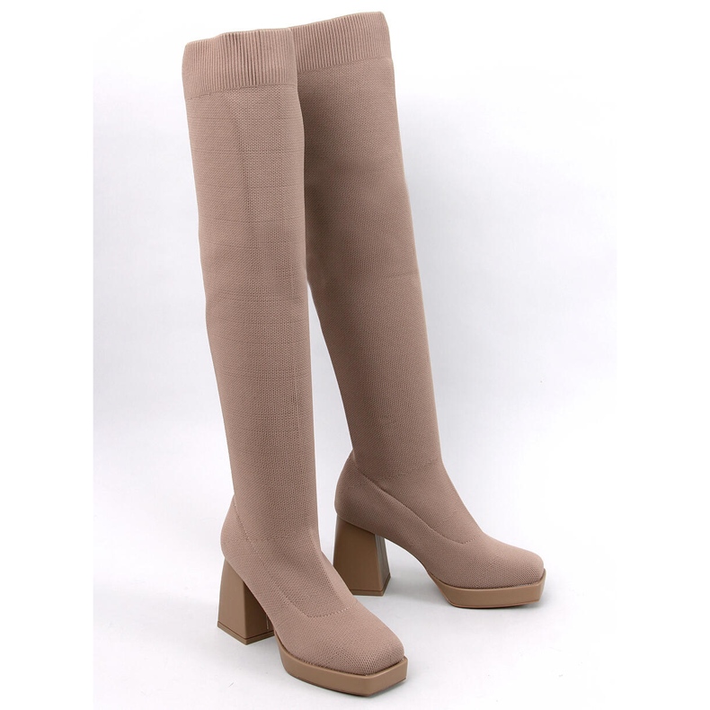 Botas de tacón alto de Hilary Khaki beige 1 Botas de tacón alto de Hilary Khaki beige 1