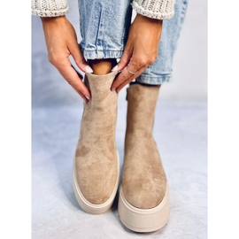 Botas cuña Ronda Caqui beige 5
