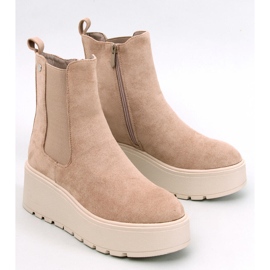 Botas cuña Ronda Caqui beige 1