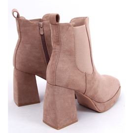 Botines tacón ancho Ciara Khaki beige 2