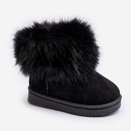 Botas de nieve aislantes con pelo para niños, negro Nohie 11
