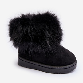 Botas de nieve aislantes con pelo para niños, negro Nohie 6