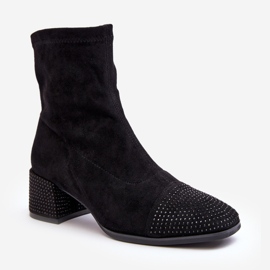Botas Mujer Tacón Bajo Con Adorno, Vissias Negras negro 6