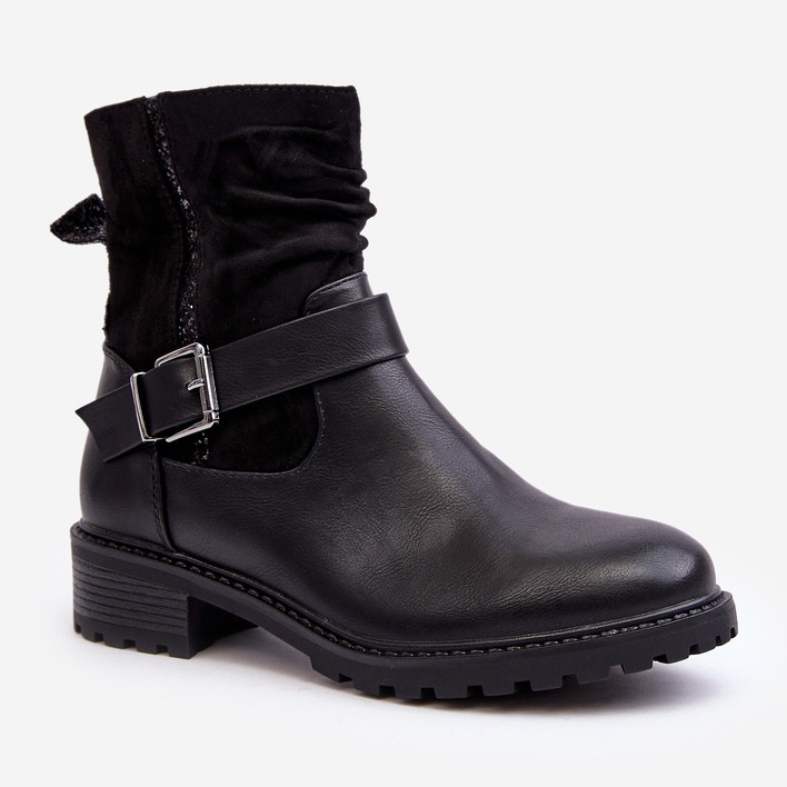Botas Planas de Mujer con Hebilla Cillolis Negras negro 1 Botas Planas de Mujer con Hebilla Cillolis Negras negro 1
