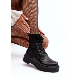 Botines Workers De Mujer Con Cordones Negro Dedinva 2