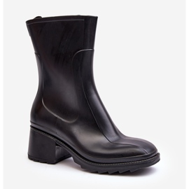Botines Mujer Tacón Alto Galoshes Mate Negro Bertaida 7