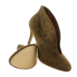 Tacones integrados con recorte 1413 Caqui verde 3