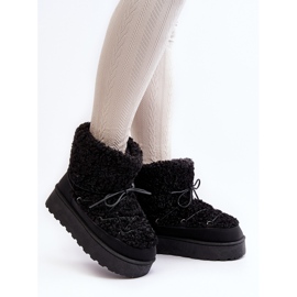 Botas de nieve con cordones y suela gruesa para mujer, Negro Loso 2