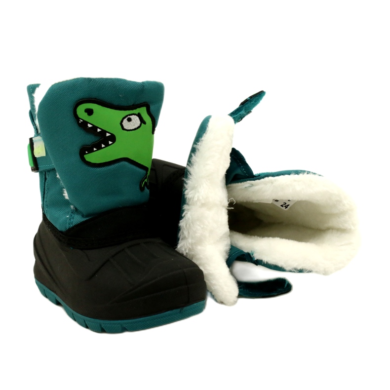 Botas de nieve infantiles befado aislantes 160X016 negro y verde 4
